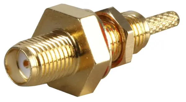 RF Solutions 50 Ohm SMA Panel Mount Crimp Socket, Gold Plated, Waterproof