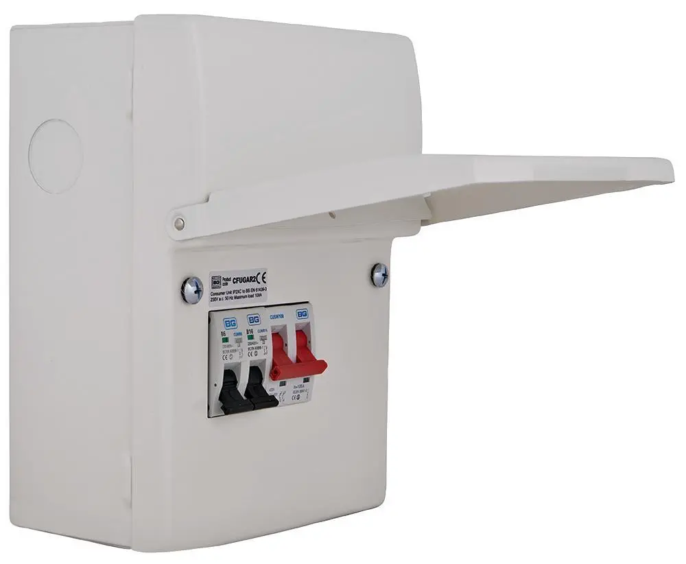 BG ELECTRICAL - Kit Unit Pengguna Garaj, 100A Suis, MCB 6A & 16A, IP20