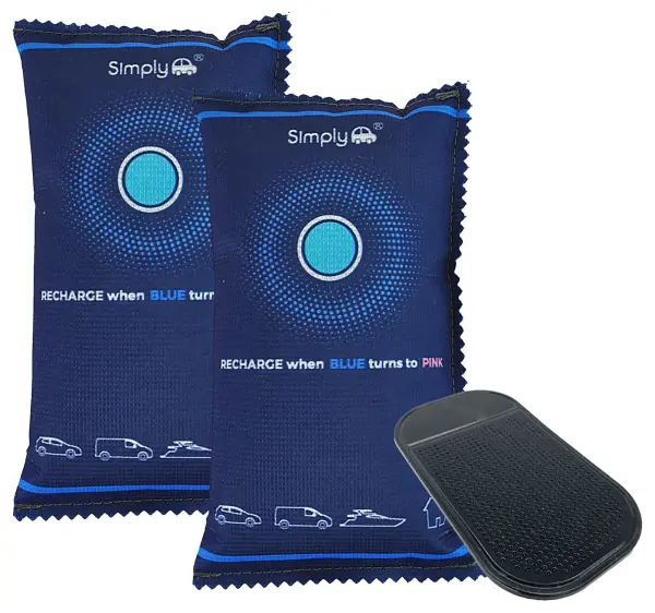 SIMPLY Reusable Car Dehumidifier with Anti-Slip Mat 1kg Pack of 2