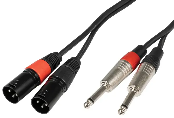 Citronic 2x 6.3mm Mono Jack to 2x XLR Lead, 1.5m