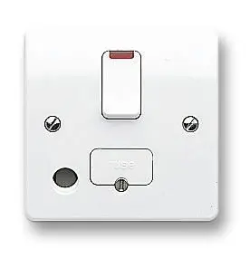 MK Logic Plus Interrupteur à fusible DP 13A avec témoin néon et sortie pour câb