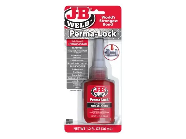 J-B Weld Perma-lock Red Adesivo Bloqueador de Filetes de Alta Resistência 36ml