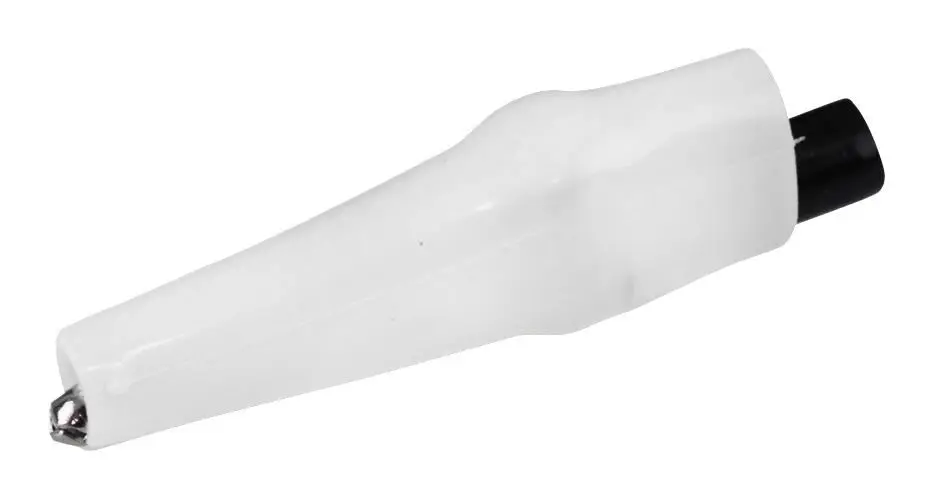 Mueller Electric 10A Izolovaná ocelová krokodýlková svorka, bílá, 58mm