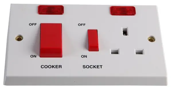 VOLEX ACCESSORIES 45Aクッカースイッチ付13Aソケット 白色 BS4177/1363