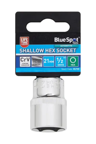 Blue Spot Tools 21毫米浅口六角套筒（铬钒钢）