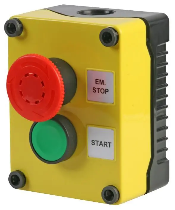 HYLEC Emergency Stop & Green Start Button, IP56, 2-Position