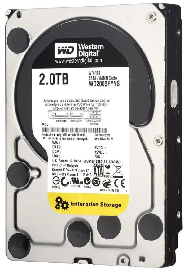 WD Recertifikovaný 3.5-palcový HDD 2TB SATA 3Gb/s, 7200 ot./min
