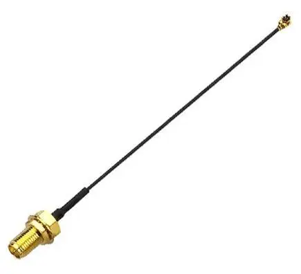 TAOGLAS SMA Bulkhead Jack to 90 Degree MHFI Plug Lead, 50 Ohm - 100mm