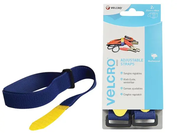 VELCRO® Cinghie Regolabili, 25mm x 46cm, Blu (Confezione da 2)