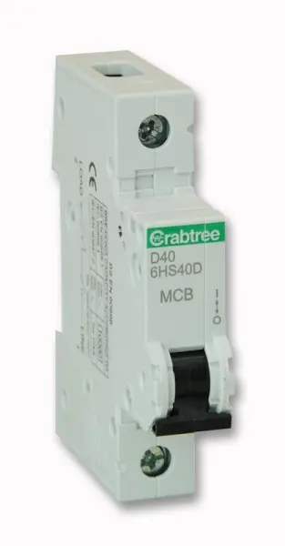 CRABTREE 40A SP MCB, D Καμπύλη, 10kA
