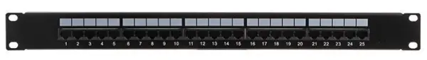 TUK 25-Way 1U Voice Patch Panel, RJ45, 25 Ports