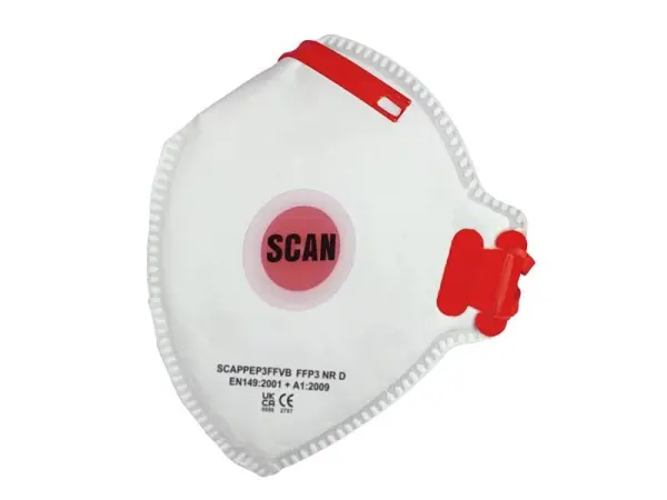 Scan - Masque jetable FFP3 pliable avec valve, lot de 10