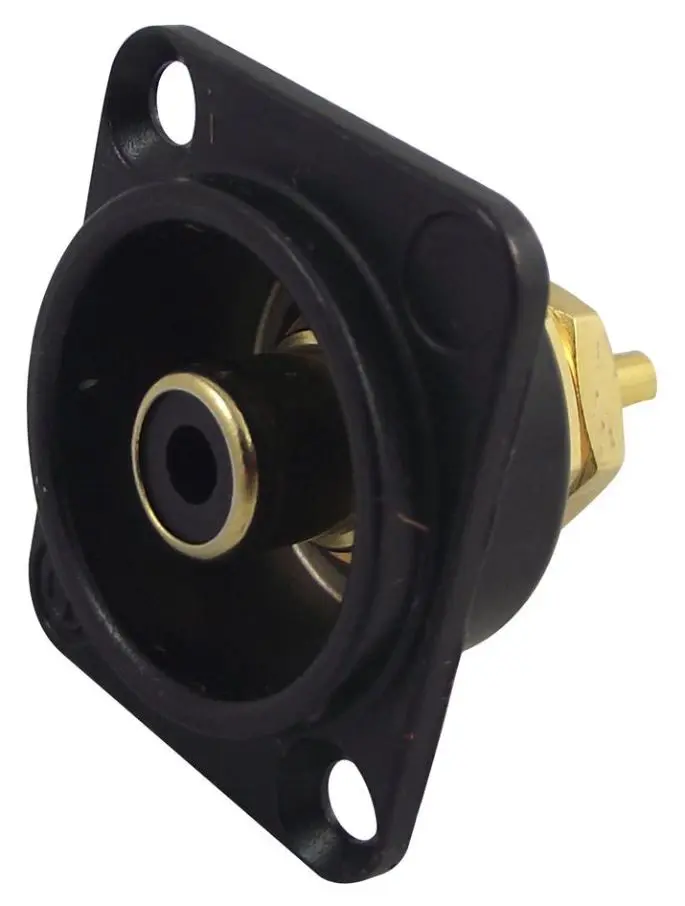 NEUTRIK NF2D-B-0 Phono D Socket, Black, Gold Contacts