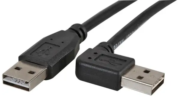 PRO SIGNAL - Kabel USB 2.0 Lelaki A ke 90° Lelaki A 2m Boleh Balik