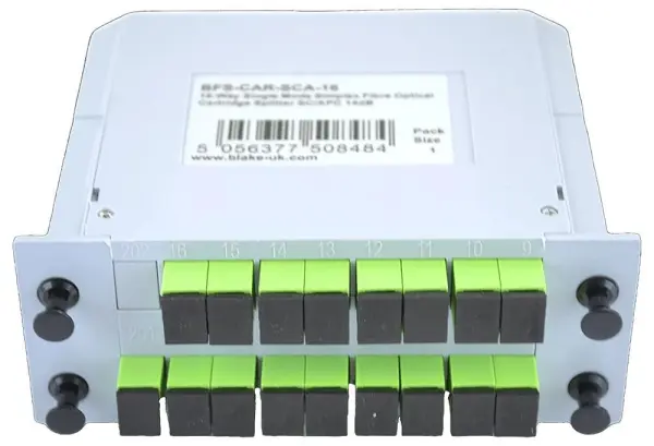 Blake UK Single Mode Fibre Cartridge Splitter 16 Way Simplex SC/APC