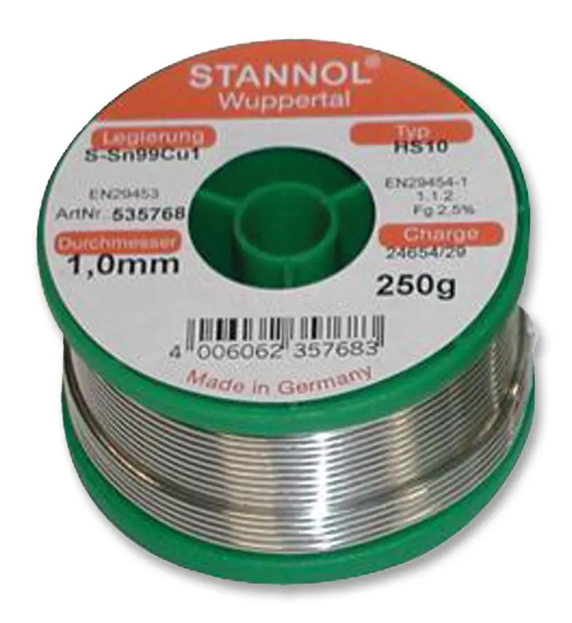 STANNOL Lead-Free Solder Wire, 2.0mm, 250g, 227°C