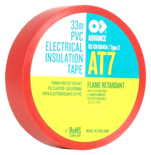 ADVANCE TAPES AT7 PVC Electrical Insulation Tape - Green Red 19mm x 33m