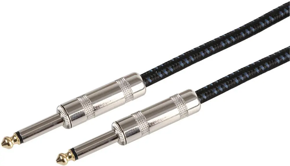 CHORD 6.35mm Male to Male Guitar Lead, 3m Black/Blue
