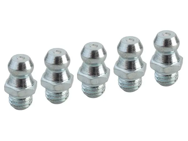 Raccord droit pour graisseuse Faithfull, 1/4 po UNF, plaqué zinc (Lot de 5)