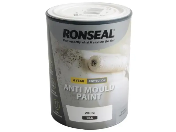 Ronseal צבע נגד עובש ל-6 שנים, לבן משי, 750 מ״ל
