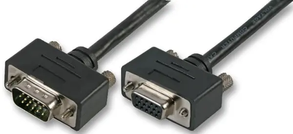 RARAION 低剖面 15针 VGA 公对母延长线, 3米, 黑色