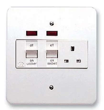 MK Cooker Control Unit, 45A DP Switch & Socket with Neon