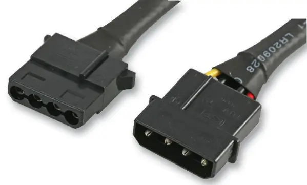 AKASA - Ceangal Sínte 4-Pin Molex Fir go Mná, 30cm