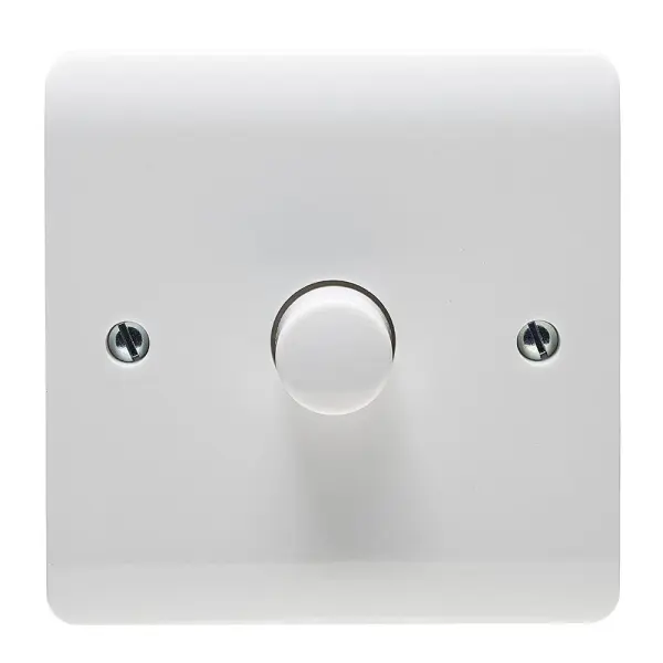CRABTREE Instinct 1-fach Dimmer-Schalter, 2-Wege, 400W, weiß