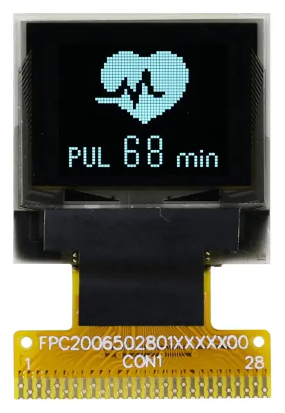 MIDAS DISPLAYS OLED Graphic Display Module, 3V, I2C, Parallel, SPI - White Black