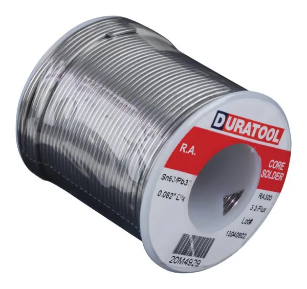 DURATOOL 납땜용 솔더 와이어, 63/37 합금, 1.57mm, 183°C, 454g