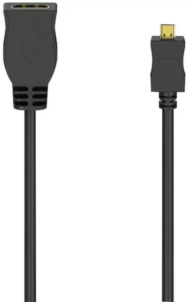 HAMA HDMI-A Socket to Micro HDMI-D Plug Gold-Plated Adaptor, 10cm