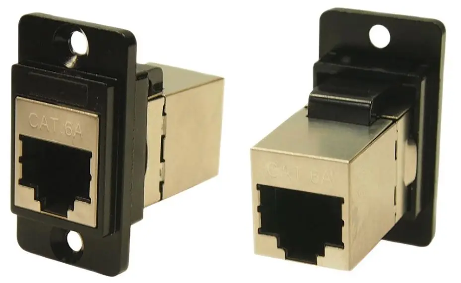 CLIFF RJ45 Cat6a Connettore Schermato a Doppio Ingresso in Nero