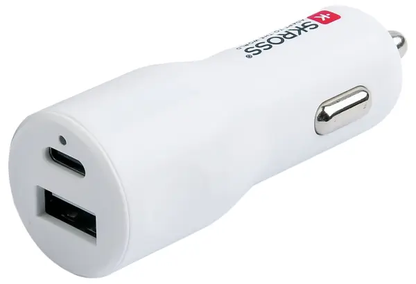 SKROSS USB PD Car Charger, 2 Port, 1x USB A, 1x USB C - 20W