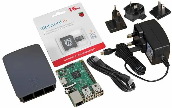 UCREATE ערכת התחלה רשמית ל-Raspberry Pi 3 עם HDMI, שחור