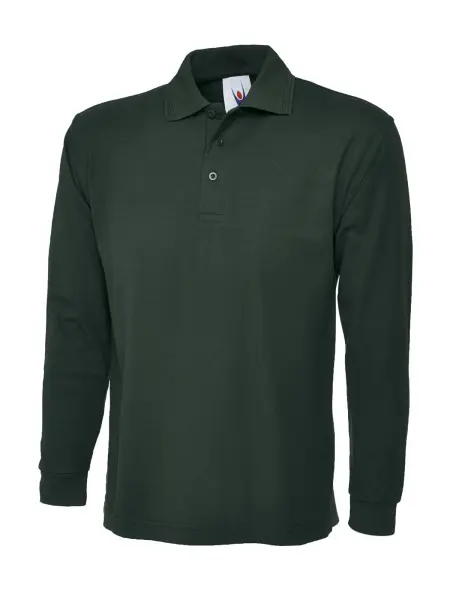 Polo à manches longues unisexe Uneek - 50% Polyester 50% Coton - Vert bouteille