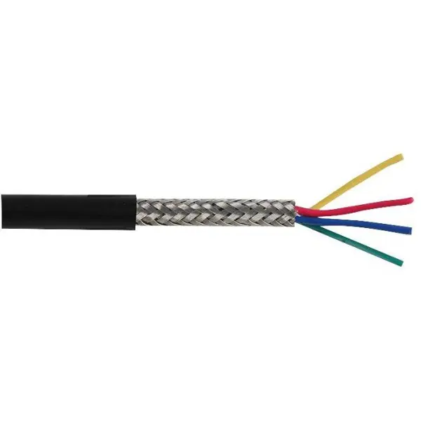 PRO POWER 16/0.2mm 4-Core Screened Cable, 0.2mm², 100m, Black