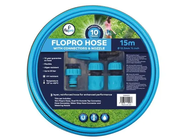 Flopro Everyday Hose Starter Kit, 15m, 10-Year Guarantee