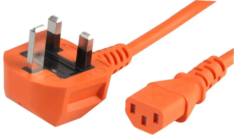 PRO ELEC 5A to C13 Mains Lead, Orange, 3m