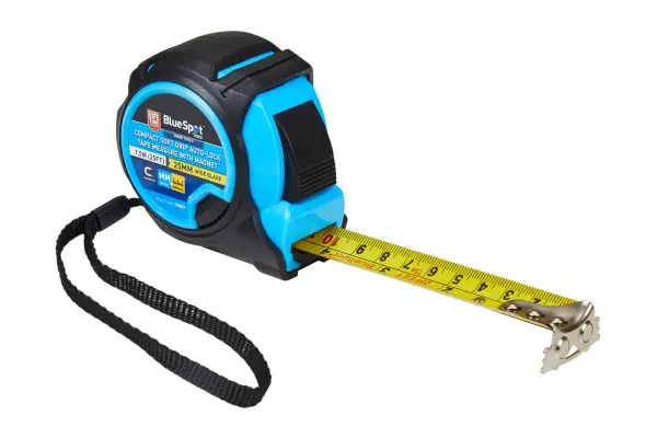 Blue Spot Tools - Pita Pengukur Magnetik 7.5m/25ft dengan Genggaman Lembut dan 
