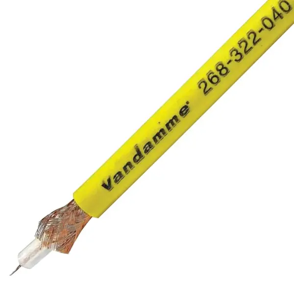 Van Damme Standard 75 Ohm Plasma Grade Coaxial Cable 100m - Yellow