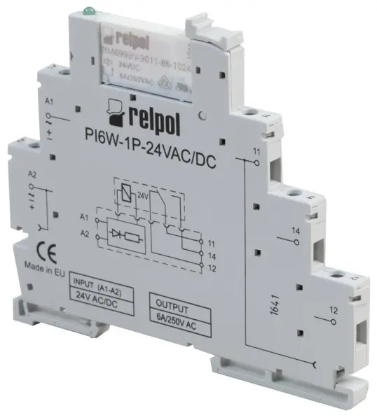 RELPOL Interfacing Relay, 24V Coil, 6A SPDT, DIN Rail