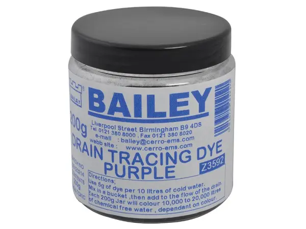 Bailey Products 3592 Drain Tracing Dye - Purple, 8oz