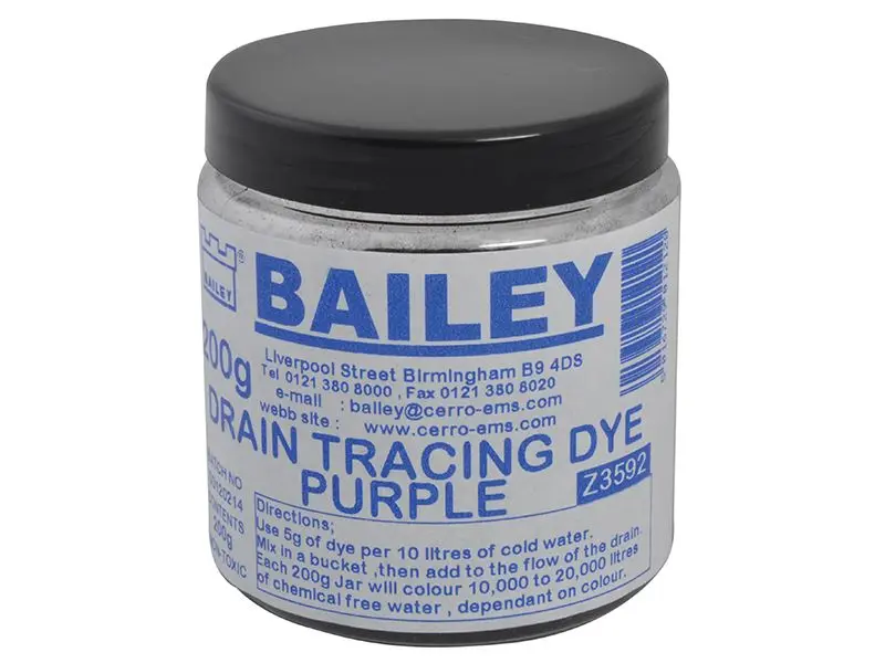 Bailey Products 3592 Drain Tracing Dye - Purple, 8oz