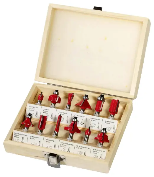1/4 Inch Router Cutter Bit Set, 12 Piece