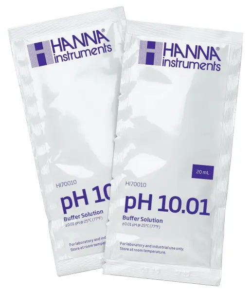 Hanna Instruments pH 10.01 Buffer Solution, 25 x 20ml Sachets, 500ml
