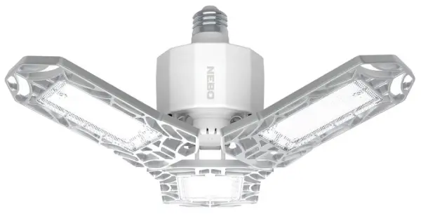 NEBO Sports 6000 Lumen LED Garage Light, Adjustable Panels