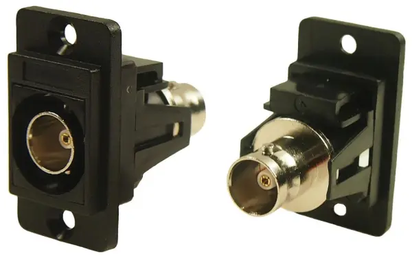CLIFF BNC konektor panelový, 75 Ohm, černý, 35.5mm, duální vstup