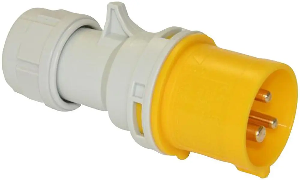 PCE 16A 110V Cable Mount CEE Plug, 2P+E, Yellow, IP44