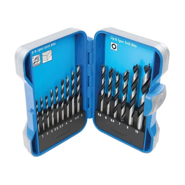 Silverline Lip & Spur Drill Bit Set, 15-Piece, 3-10mm