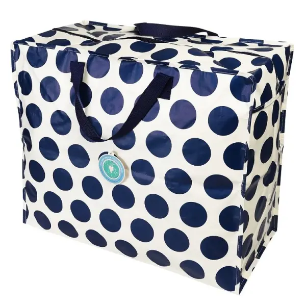 Rex London Navy on Cream Spotlight Zipped Shopper Bag, 48x55x28cm